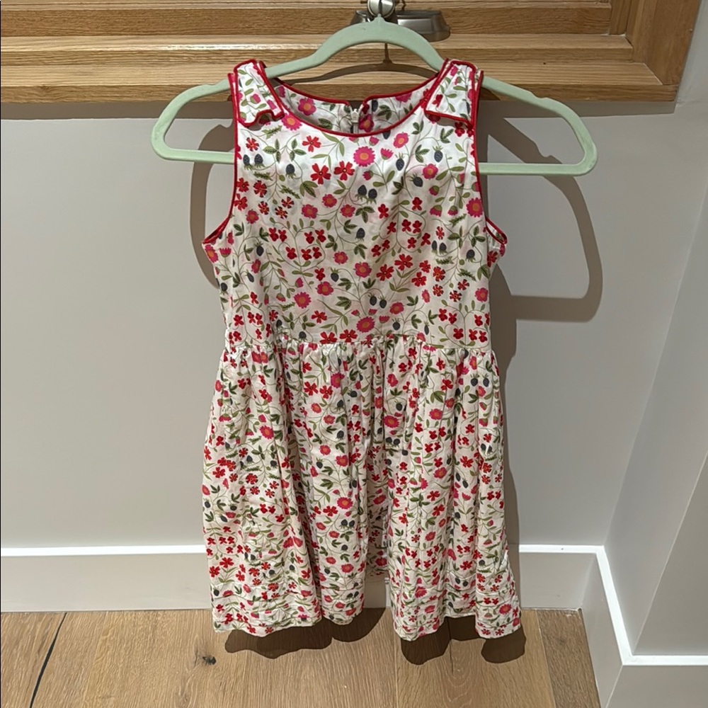 Floral Kids Dress - Red and White